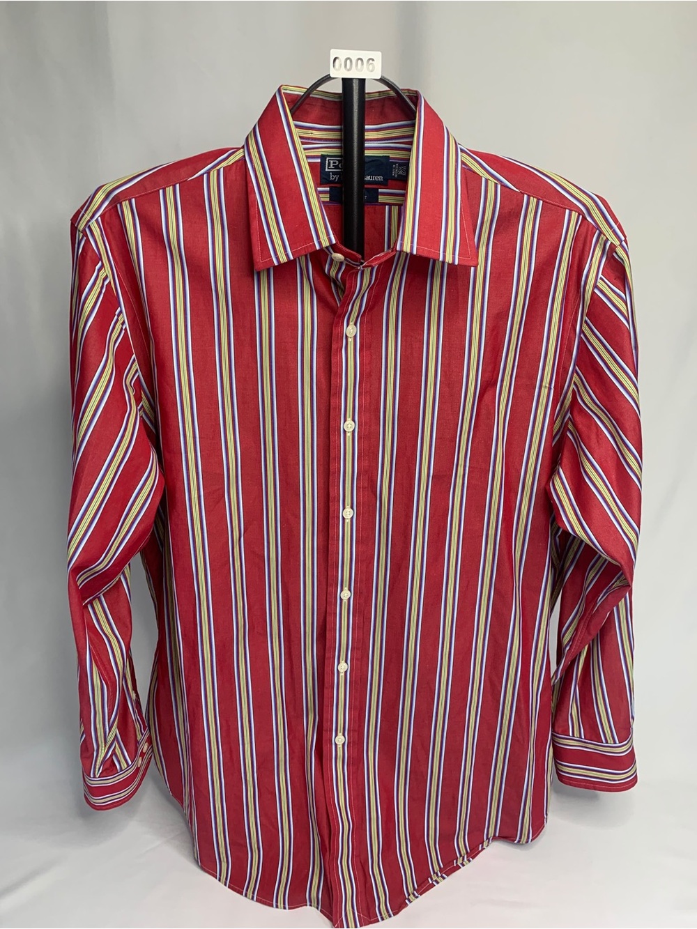 Ralph Lauren Red Striped Long-Sleeve Button-Down Shirt
